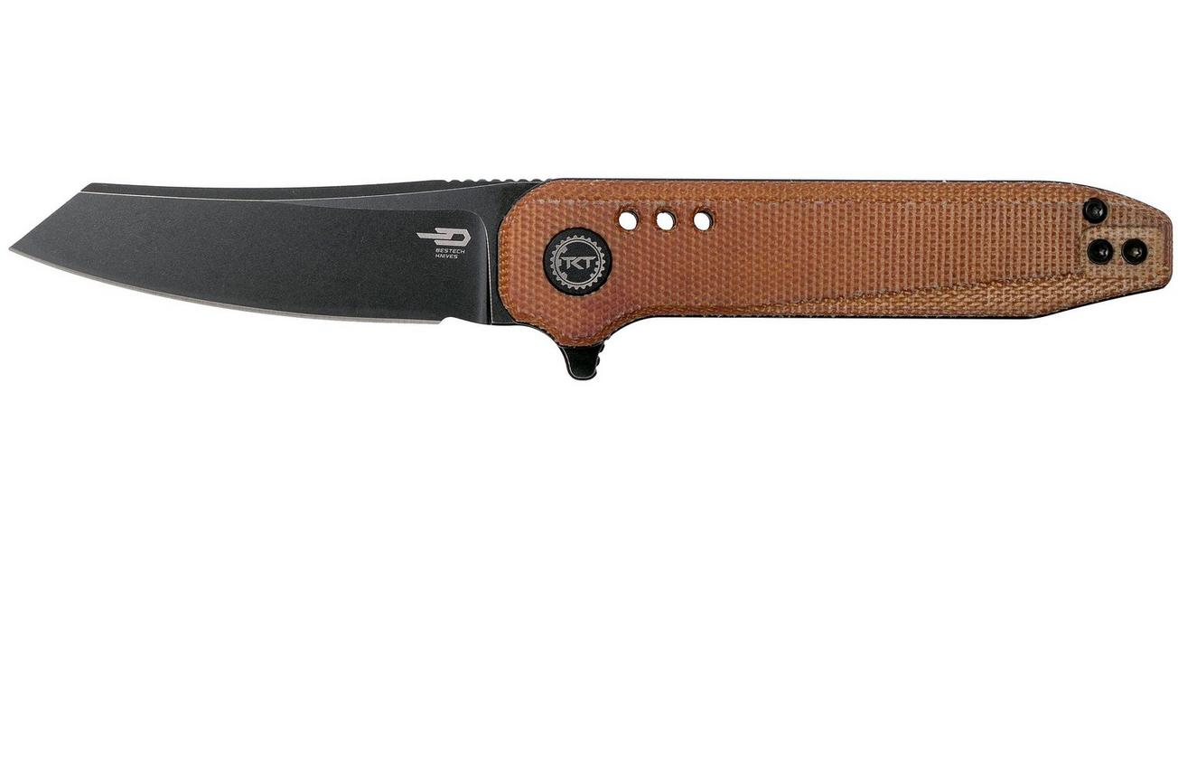 Bestech Syntax BG40F Natural Micarta, Black Stonewashed zakmes, Todd Knife & Tool design