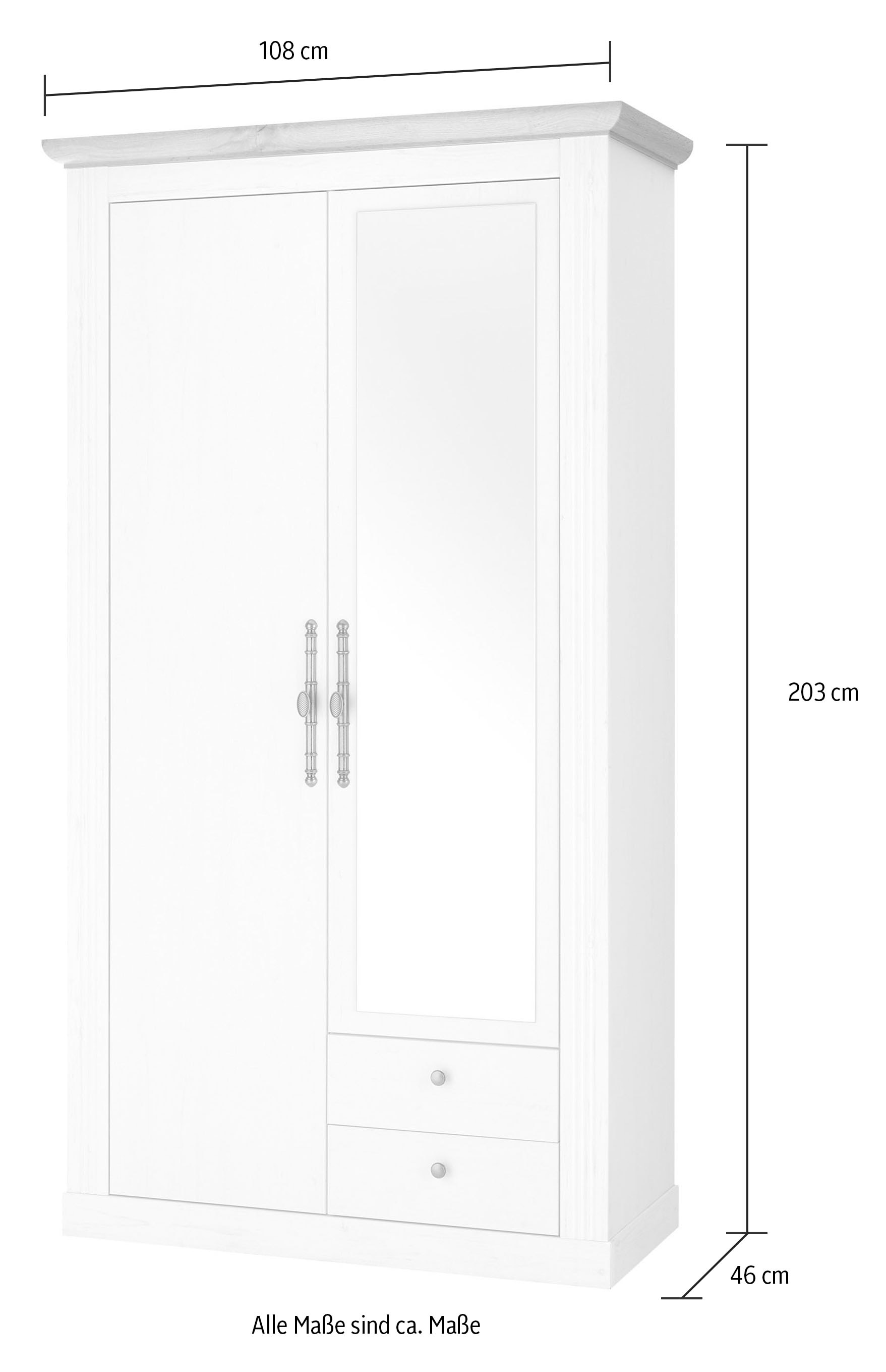 Home affaire Garderobenschrank »WESTMINSTER BESTSELLER!« Breite ca. 108 cm,  im romantischen Landhausstil
