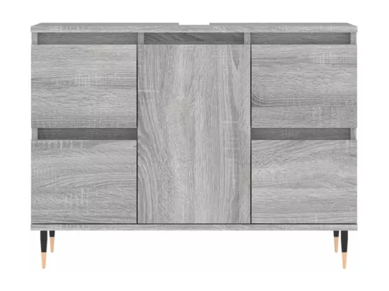 Armoire salle de bain sonoma gris 80x33x60 cm bois d'ingénierie