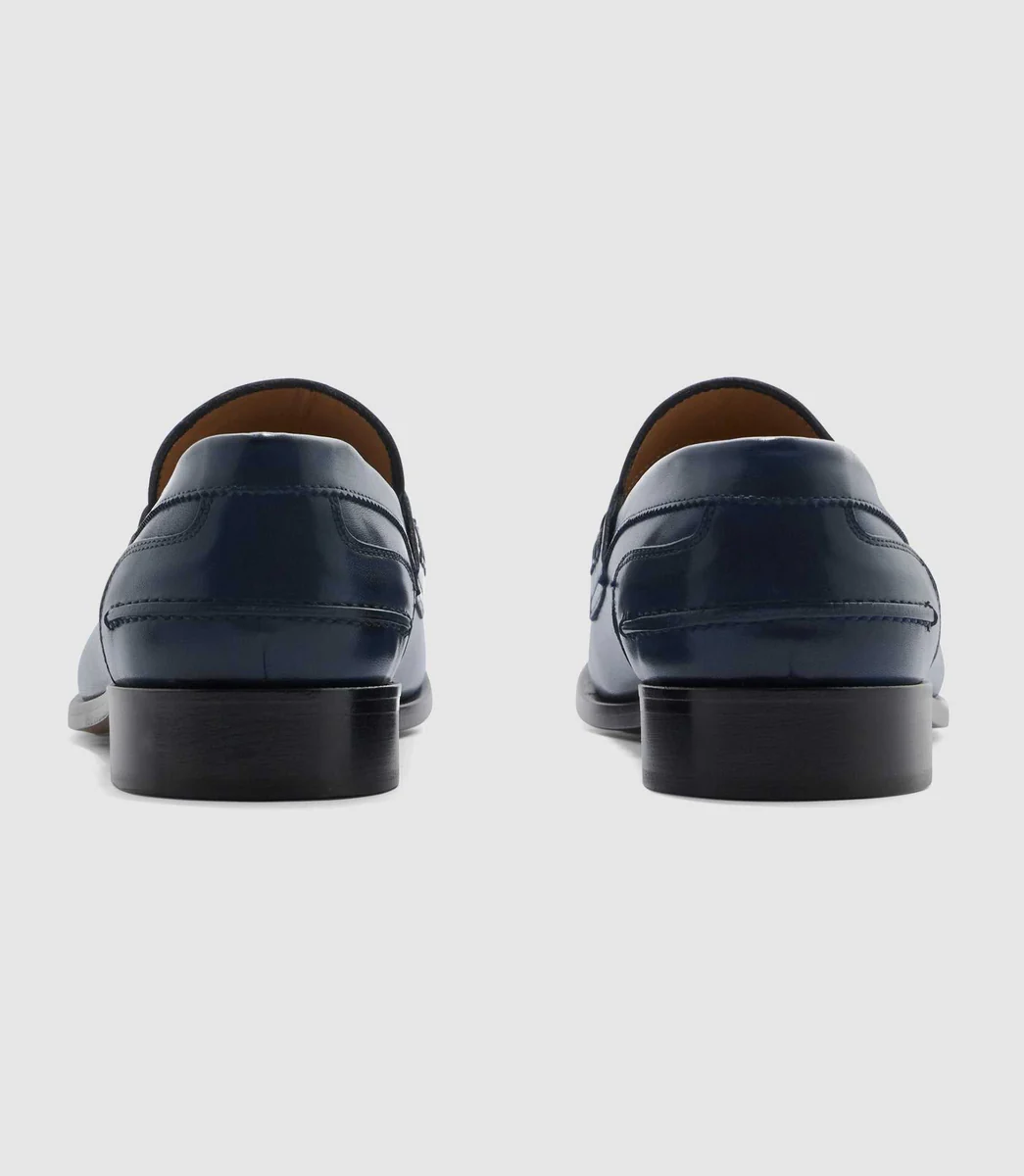Mocassin couture marine 