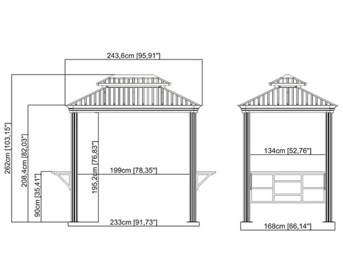 Grillpaviljoen SOJAG Messina BBQ met rookafvoer 233x168 cm antraciet