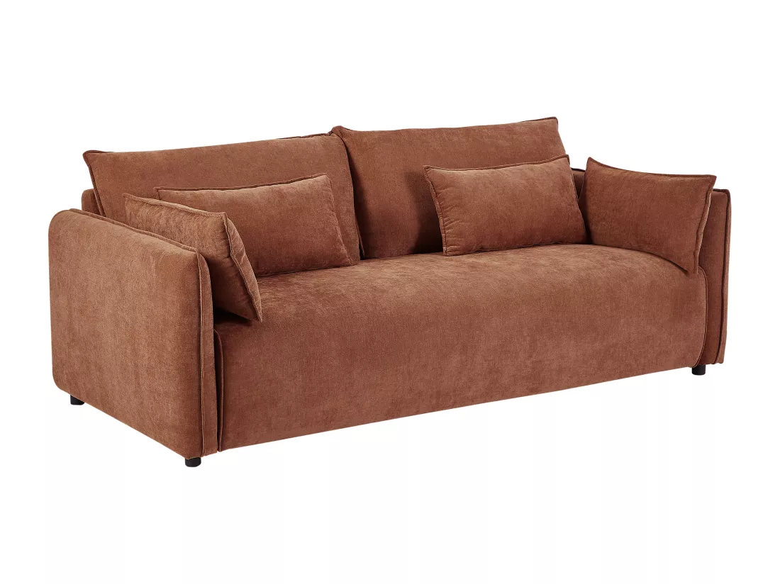 Canapé 3 places en tissu terracotta BALAVO