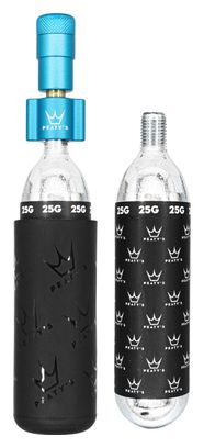 Gonfleur CO2 Peaty's Holeshot MTB Turquoise   2 Cartouches de CO2 (25g)