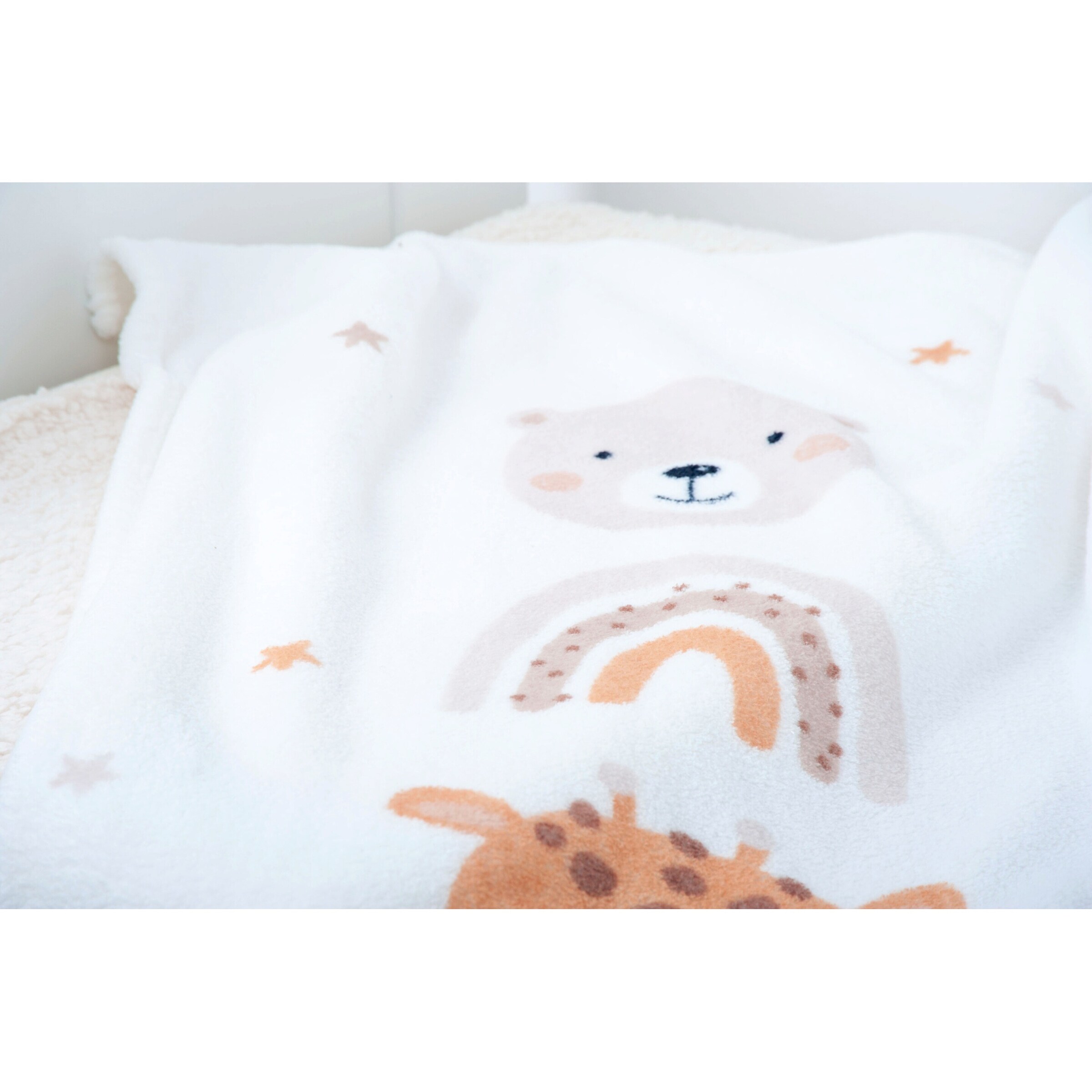 Baby Best Babydecke Microfaserflausch 75x100 cm weiß / Little friends