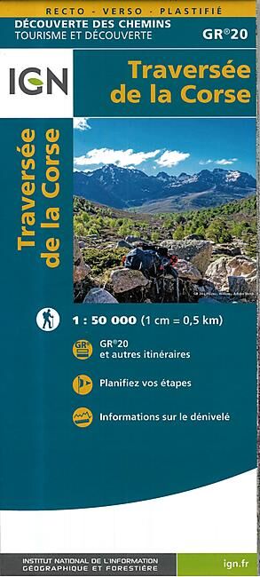 IGN - TRAVERSEE DE LA CORSE GR20 1 50 000