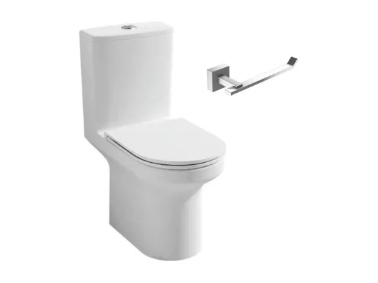 JACOB DELAFON Pack WC au sol blanc sans bride Elite avec abattant extraplat fermeture douce avec porte-rouleau moderne