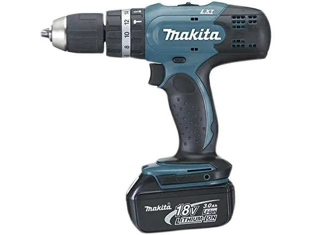 Makita DHP453RFE - Hammerbor/skruemaskine - ledningfri - 2-hastigheders - nøgleløs borepatron - 42 N·m - 2 batterier - 18 V