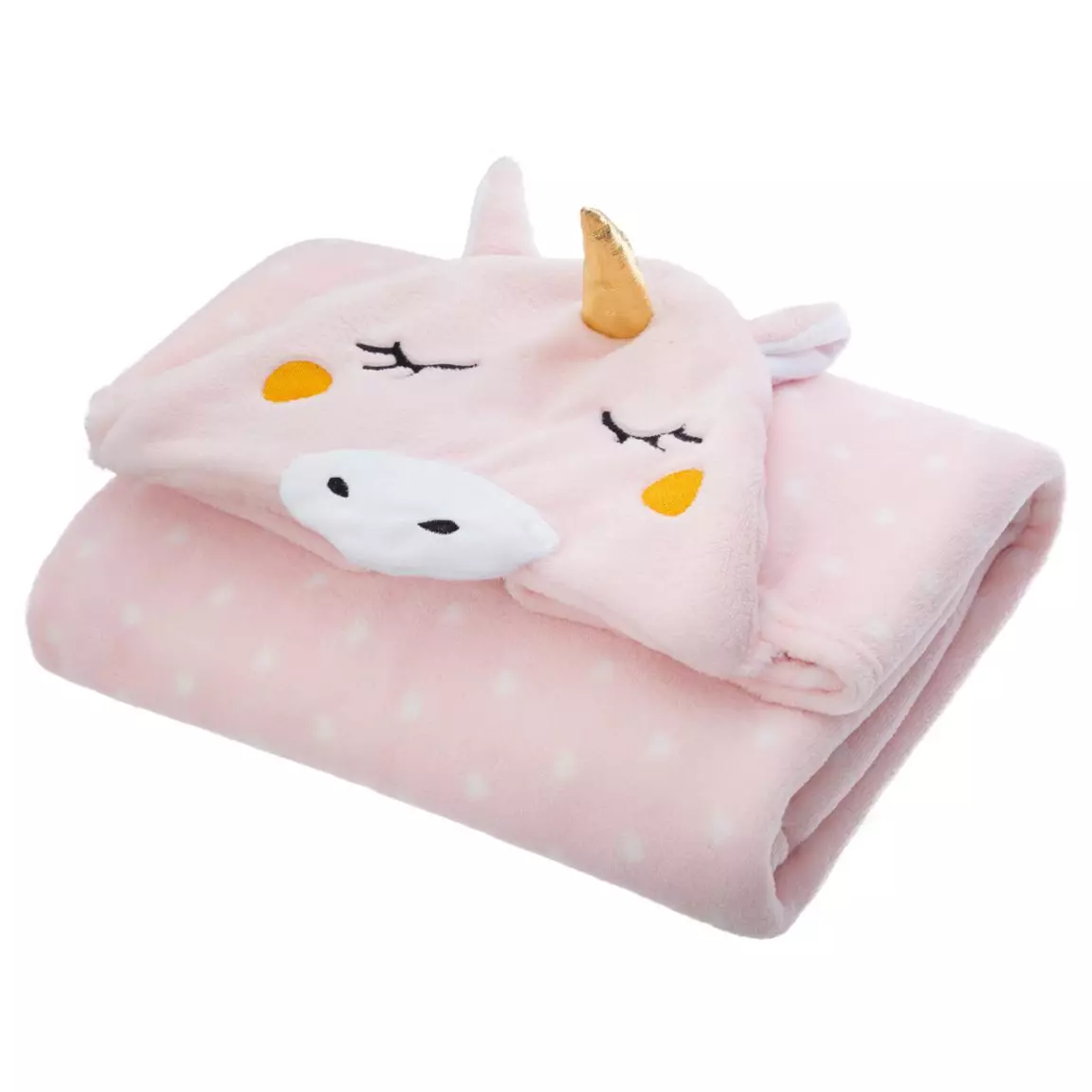 Plaid à capuche enfant (100 x 140 cm) Licorne Rose