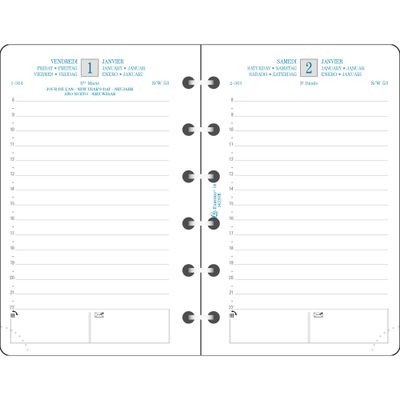 Exacompta Exatime 14 - Recharge pour organiseur - 1 jour par page - 8,1 x 12,6 cm