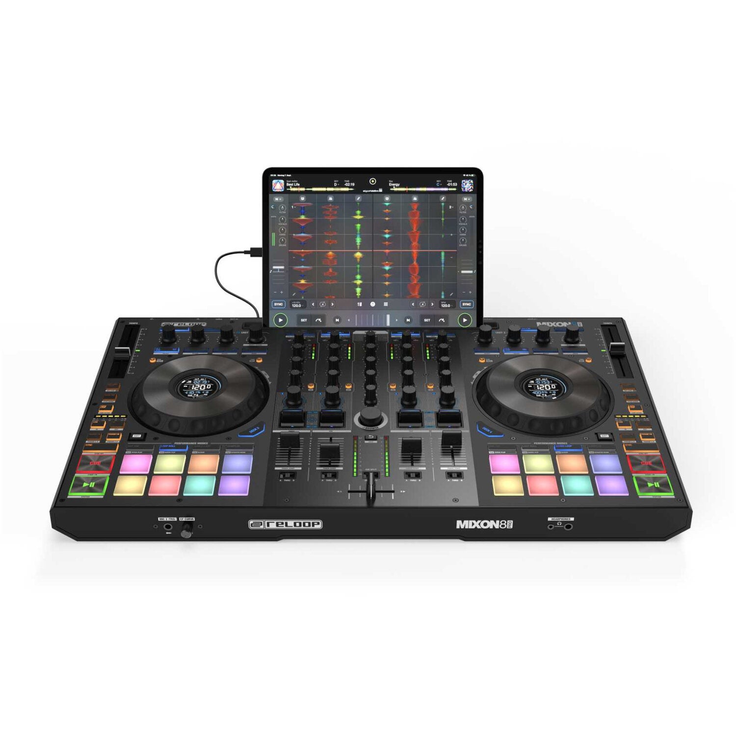 Reloop Mixon 8 Pro 4-kanaals hybride DJ-controller voor Serato DJ Pro