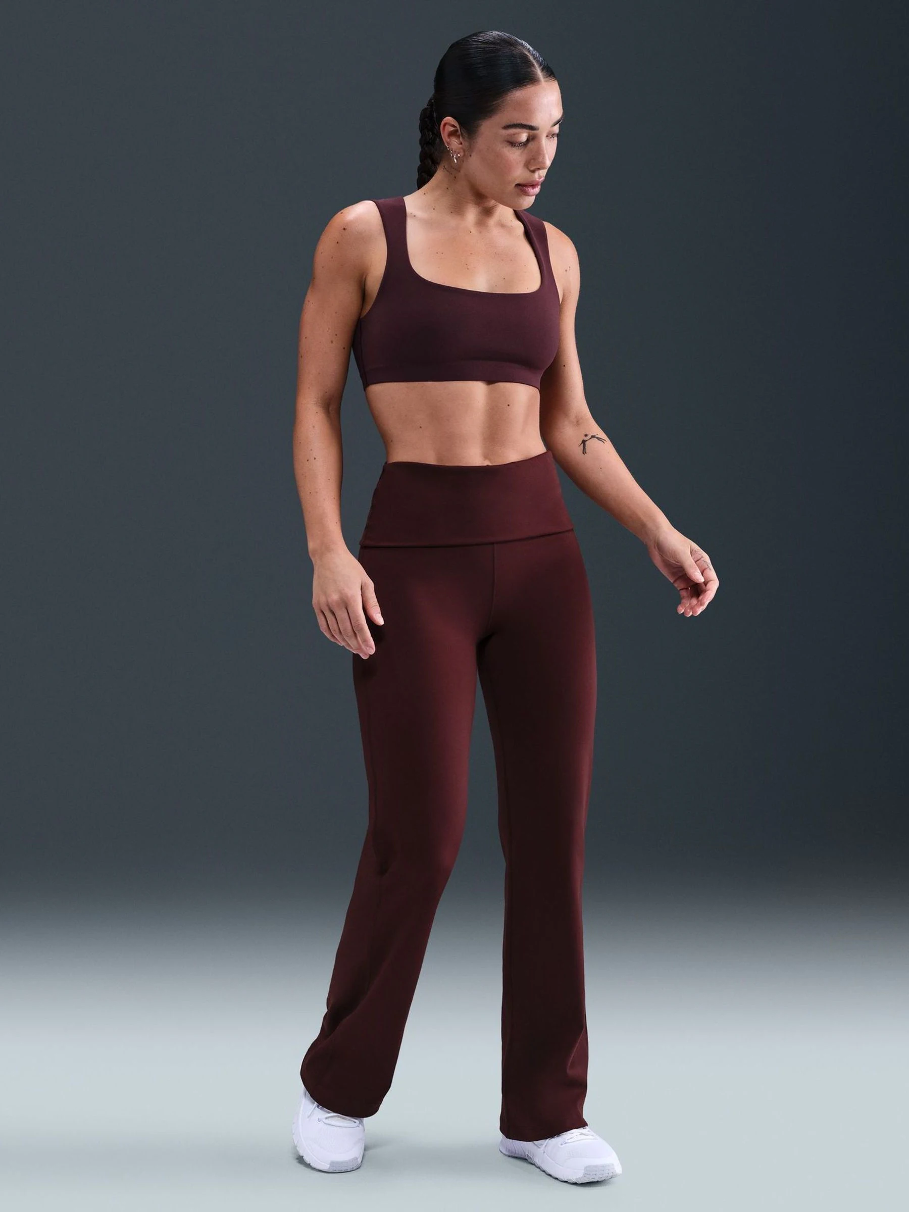 Bourgondië crush - Nike One High Waisted Wide Leg Leggings