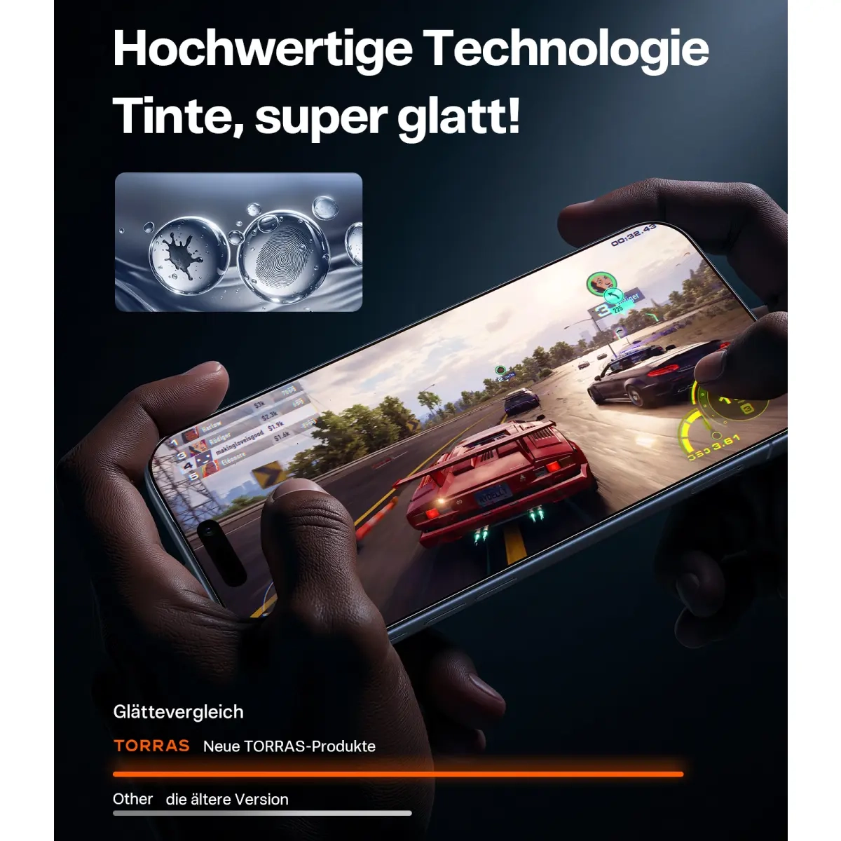 iPhone 17 Pro Max Install Master Panzer Glas Displayschutz Case Friendly