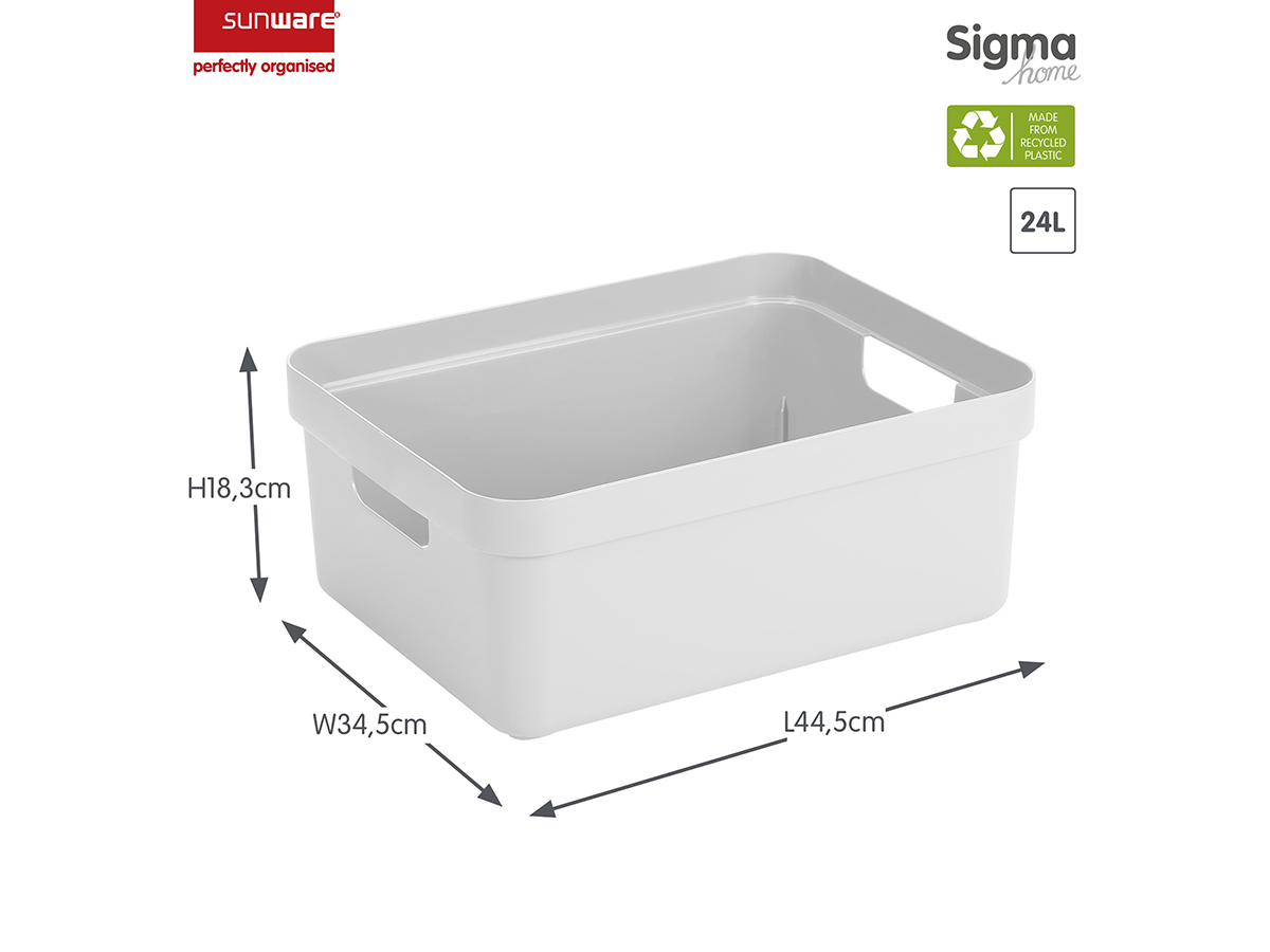 Sunware sigma home set van 4 24l opbergbox - wit