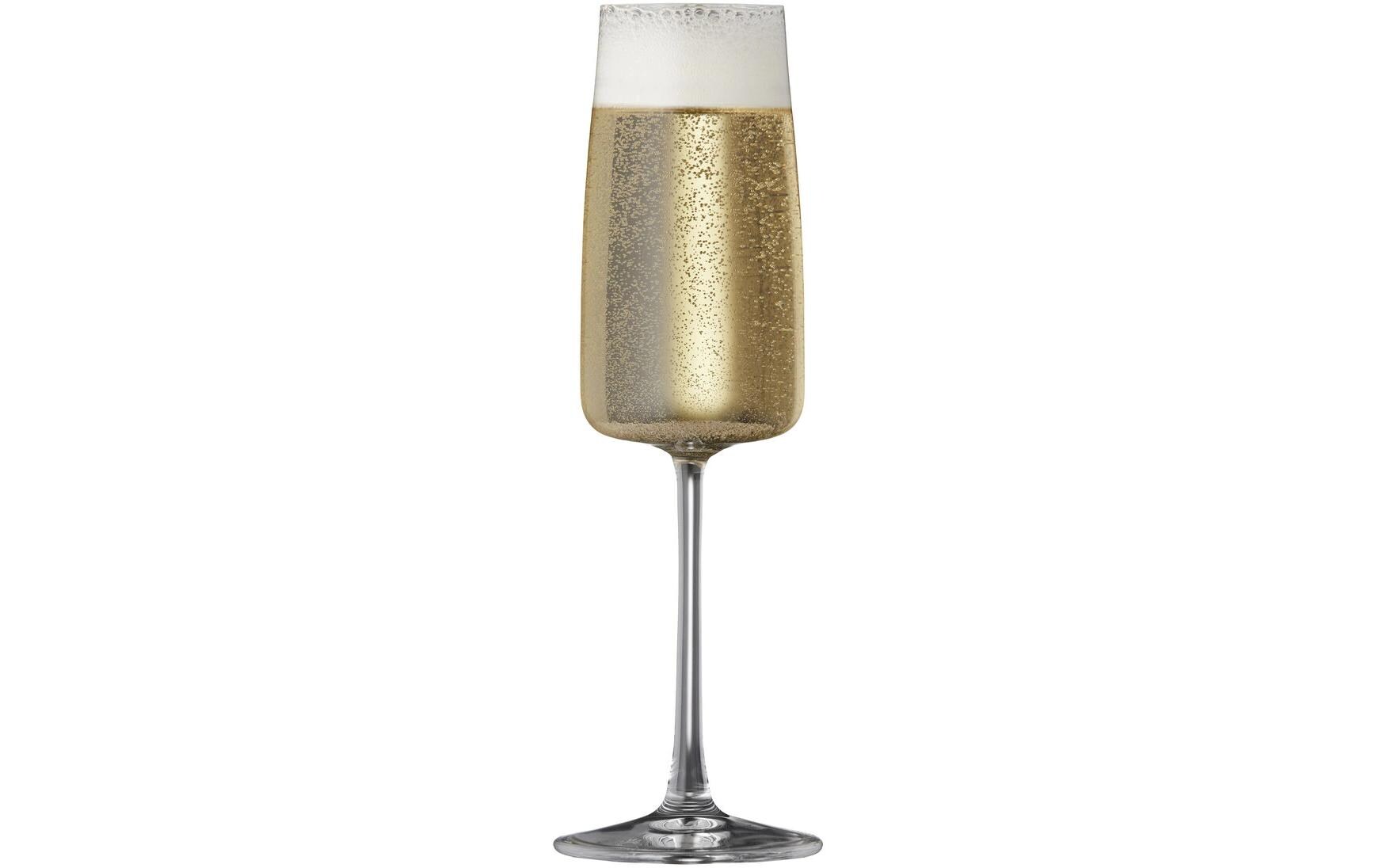 Champagnerglas Zero 4 Stück, 30 clSektgläser Set aus ultraklarem Kristallglas