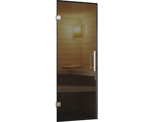Karibu deurelement voor 38/40 mm sauna's met grafietkleurige volledig glazen deur