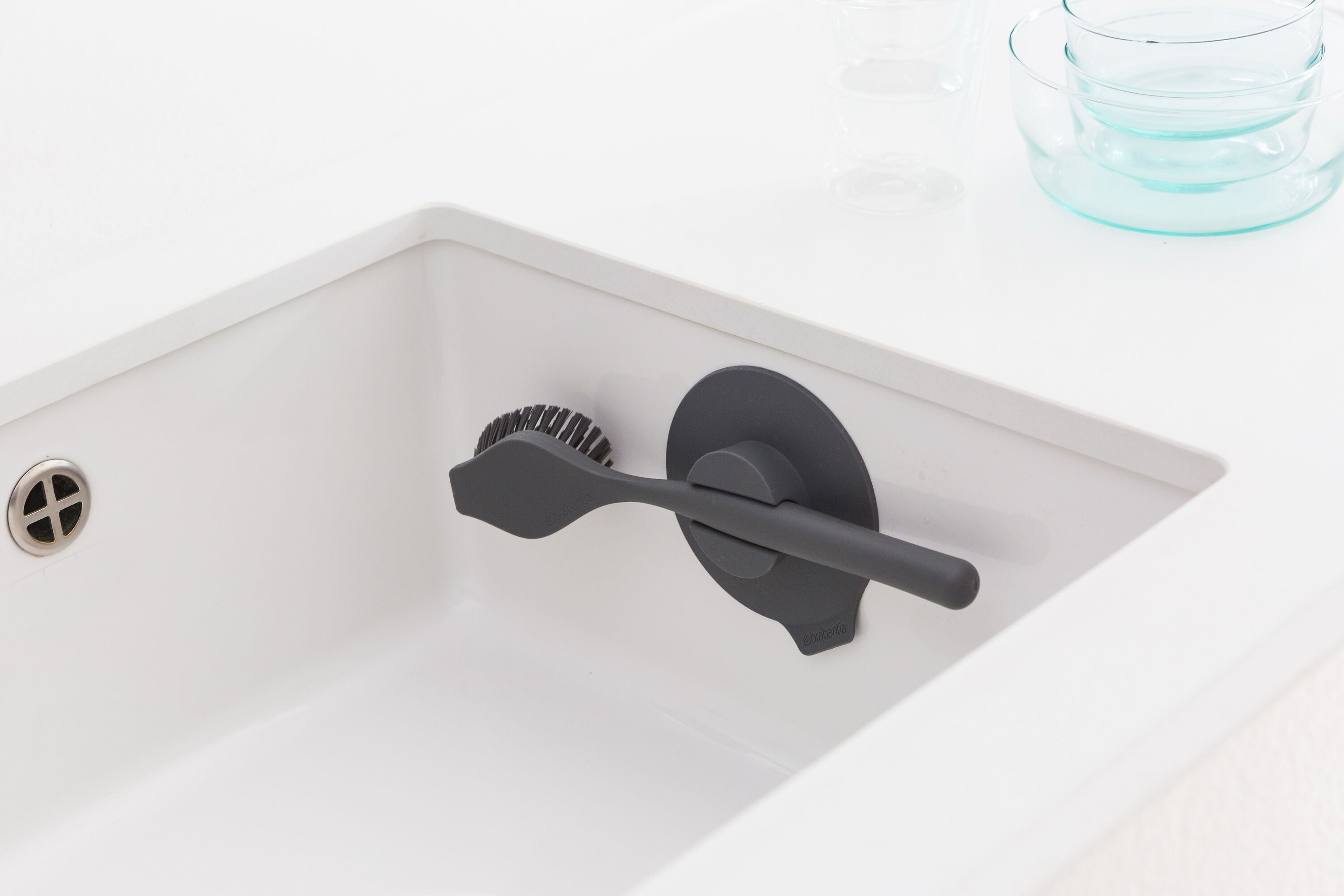 brabantia SINKSIDE Spülbürste - Dunkelgrau / B: 11.0 cm x T: 6.0 cm x H: 23.5 cm