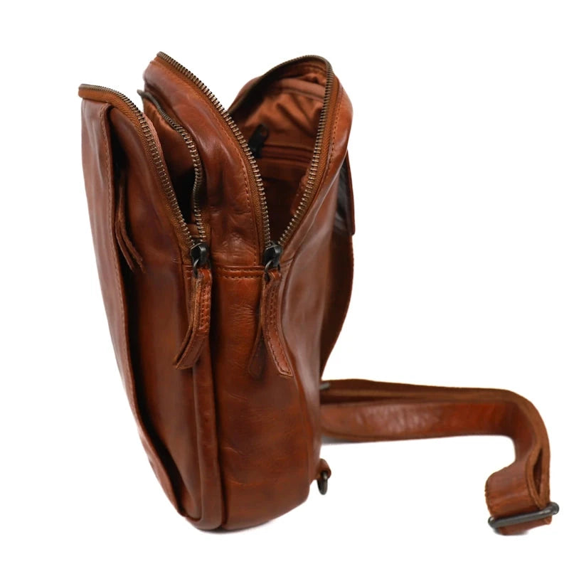 Bear Design Crossbody Tas Stefan Cognac