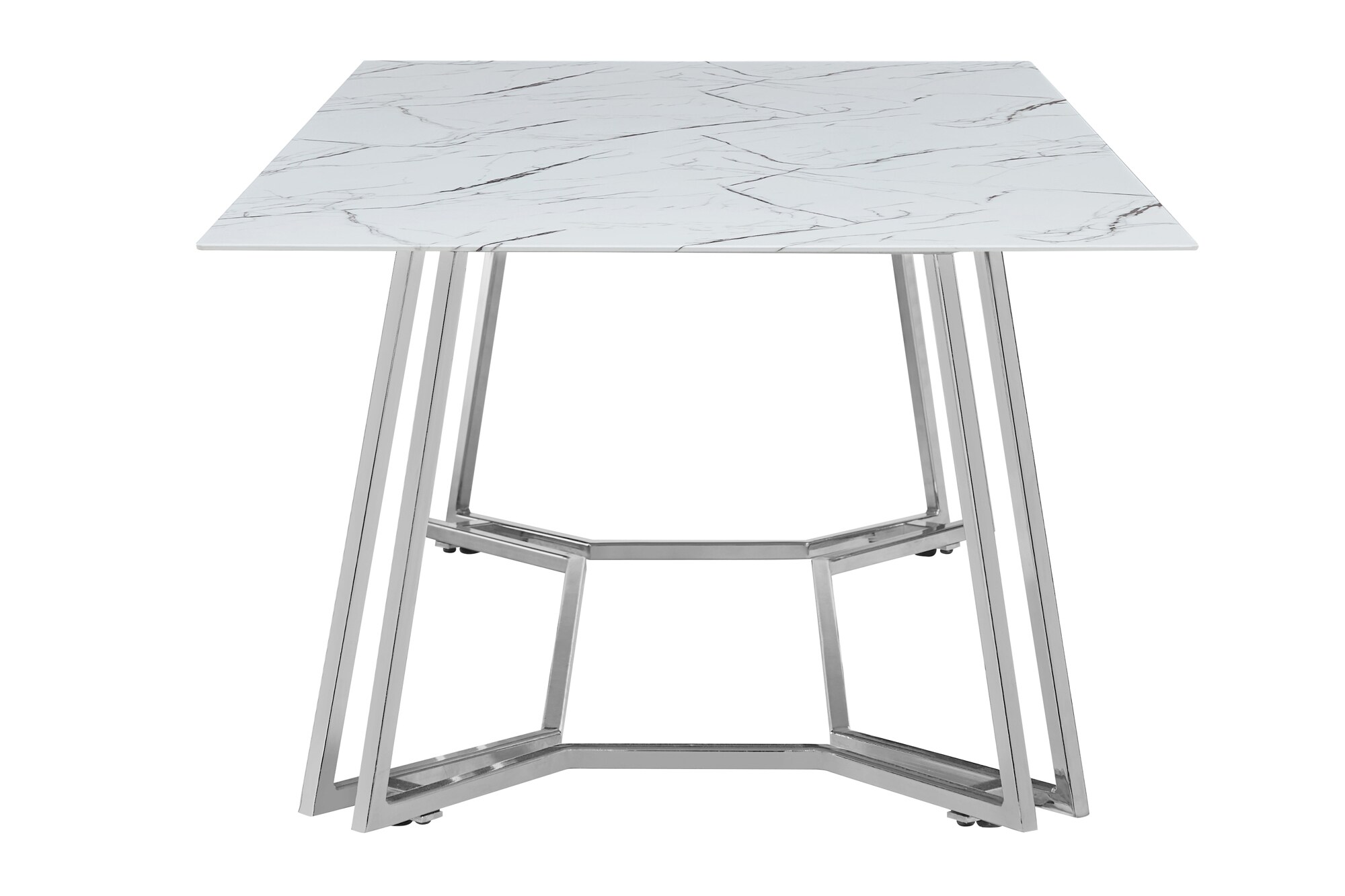 Couchtisch 110x60 Glastisch weiß Chrom Beistelltisch Wohnzimmer Sofatisch Tisch
