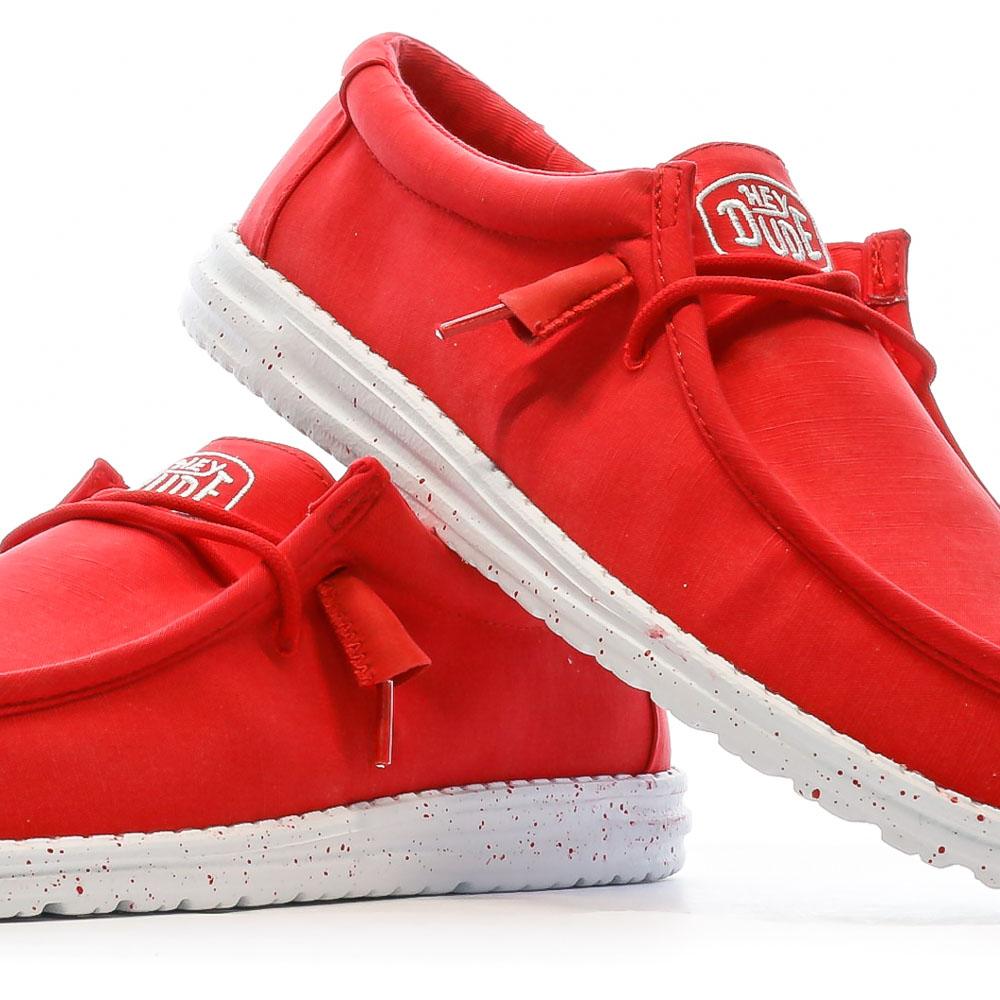 Hey Dude Chaussures Rouge Homme Hey Dude Wally Slub Canvas