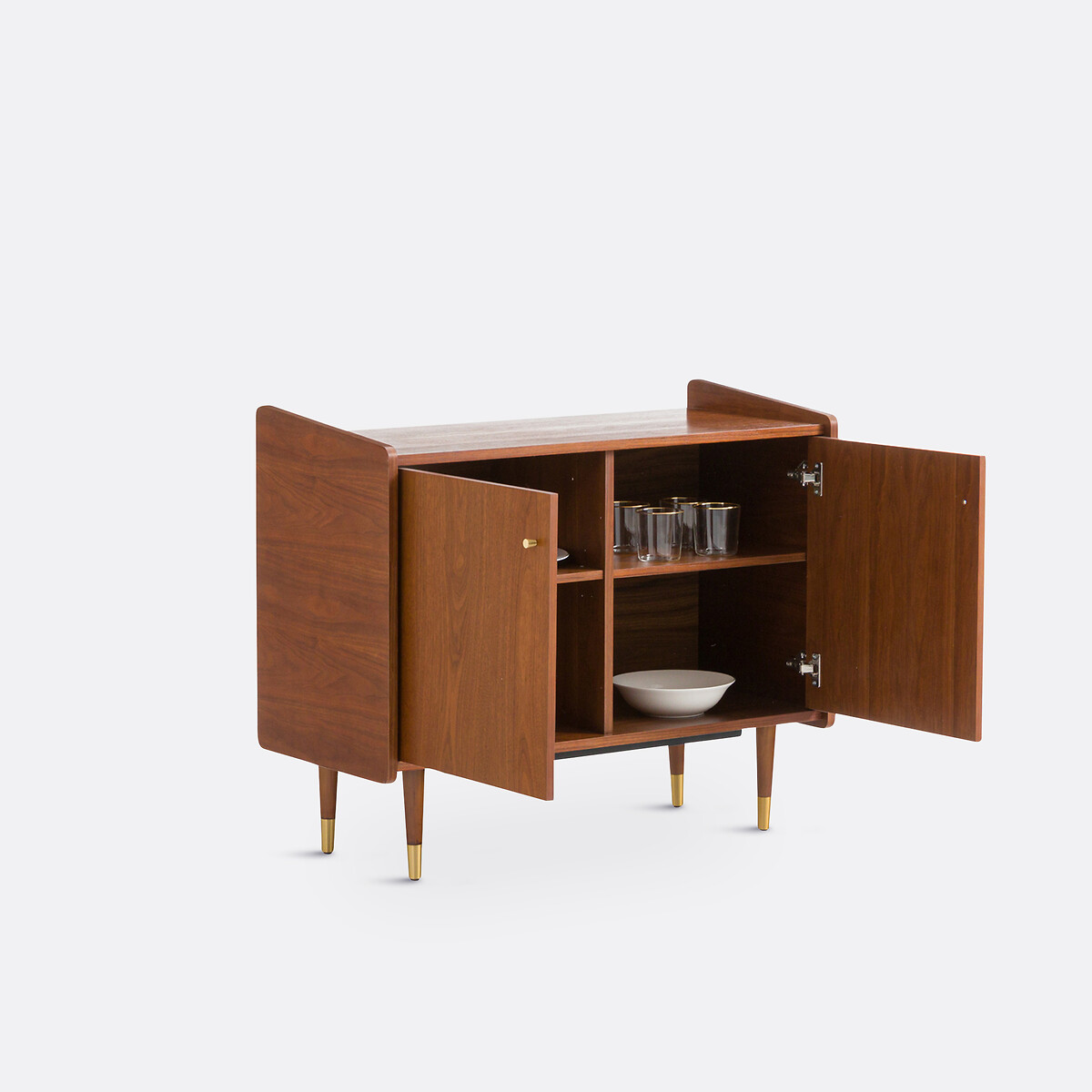 LA REDOUTE INTERIEURS<br>Pequeno móvel de buffet vintage em folheado de nogueira, Ronda
