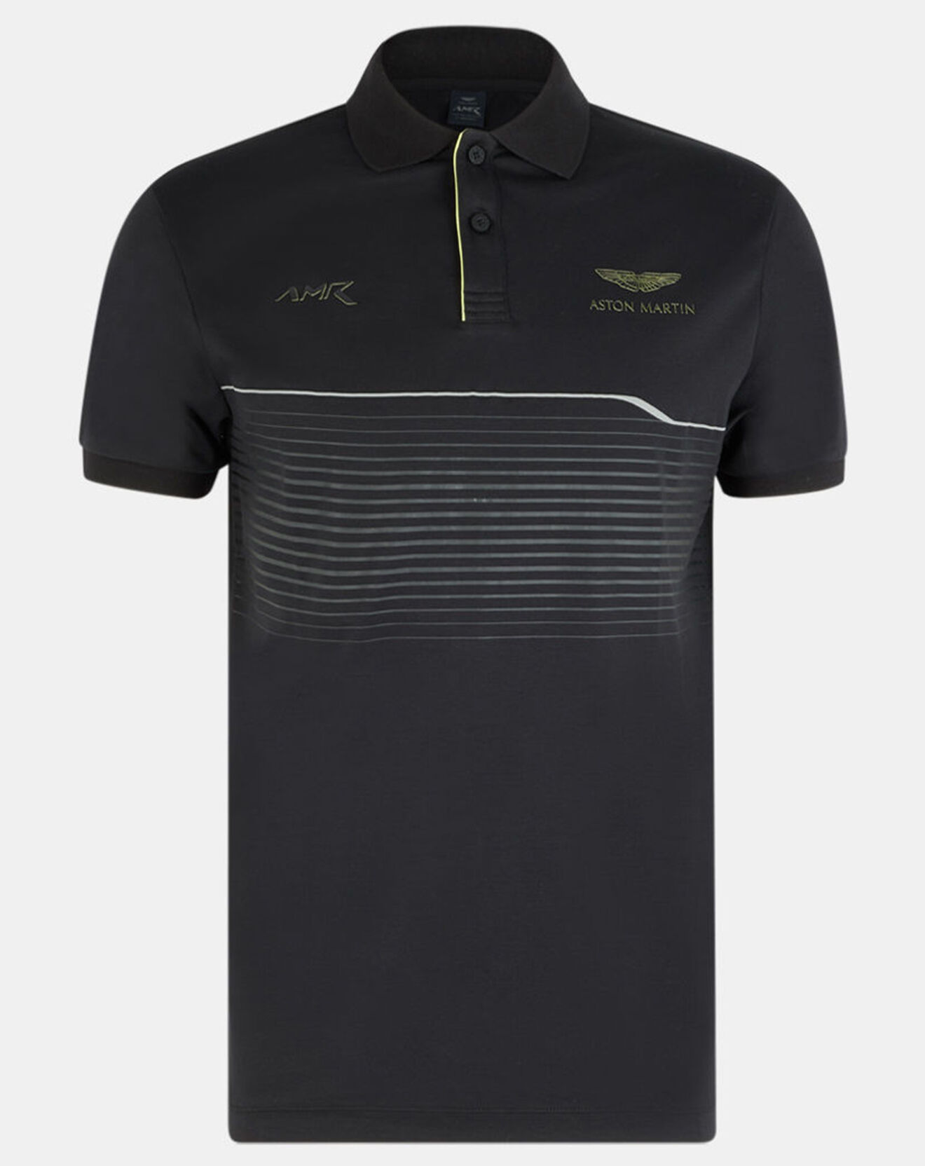 Hackett London Polo en jersey Regular Fit rayé Aston Martin Racing noir