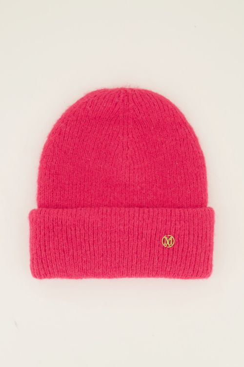 Roze muts gebreid