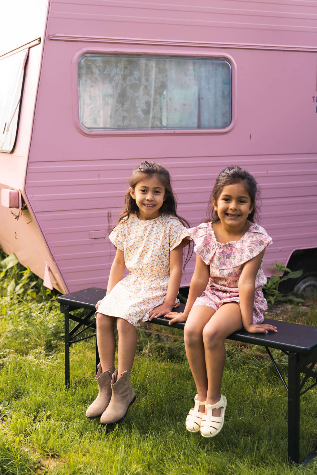 Koko Noko gebloemde playsuit roze/taupe