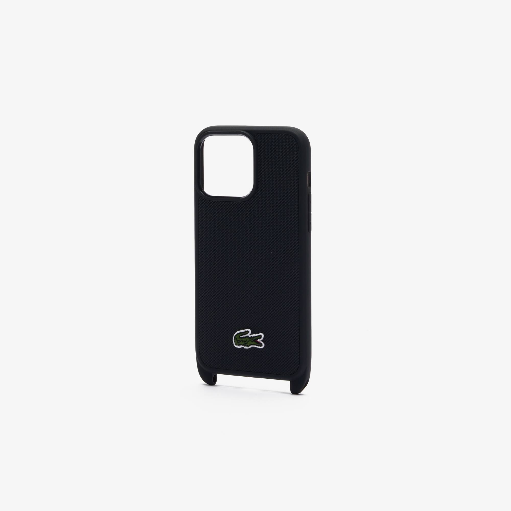 iPhone 15 Pro Max Hülle mit Krokodil-Applikation iPhone Cases - Schwarz - Lacoste - Unisex