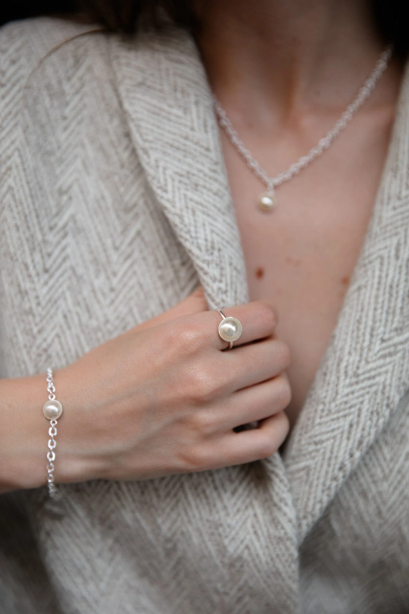 NÉLYA - Bague perle plaqué argent | Argent