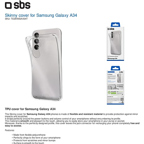 SBS Samsung Galaxy A34 cover - transparent