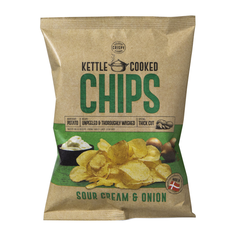 Kettle Cooked Chips - sourcream en ui - 150 gram