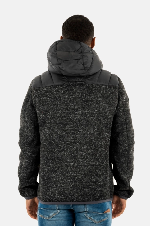 Doudounes superdry hooded knit storm hybrid heb dark charcoal marl