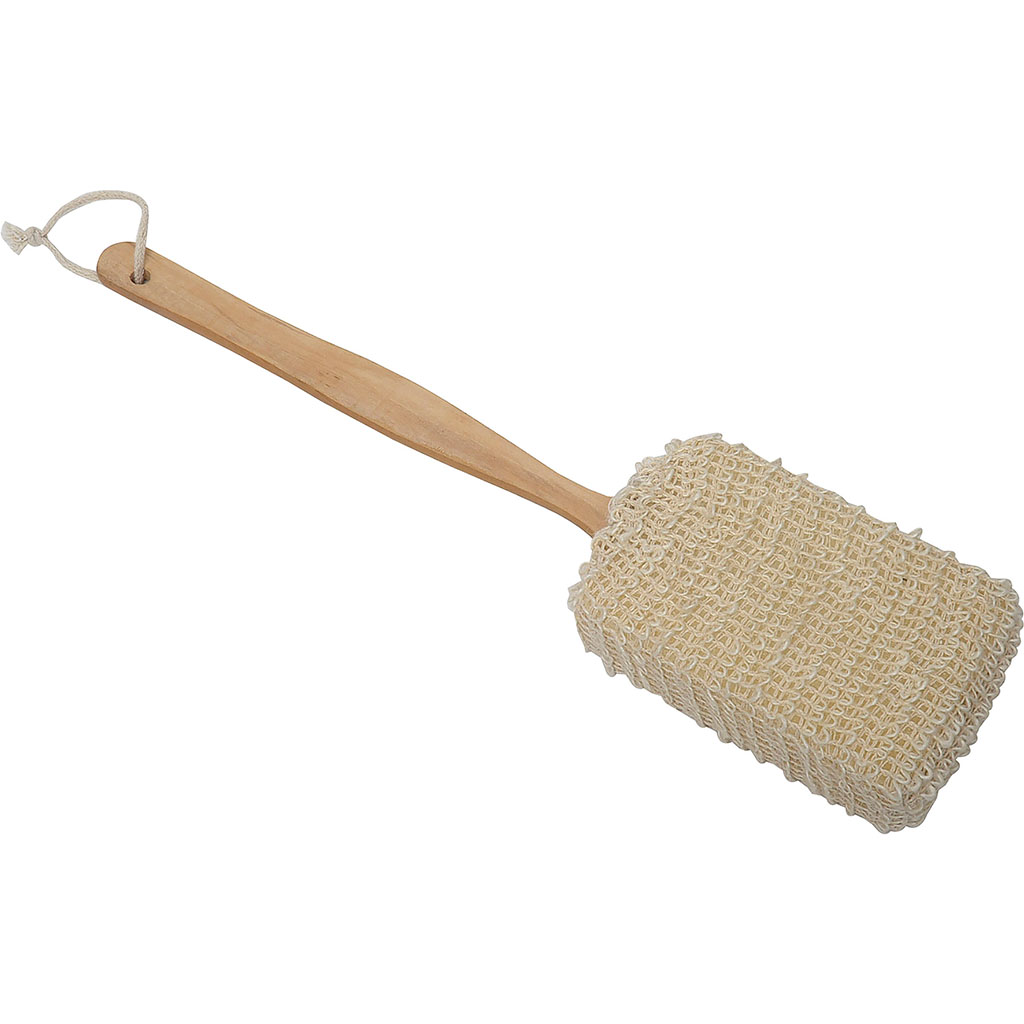 Éponge de bain manche bois H 41cm