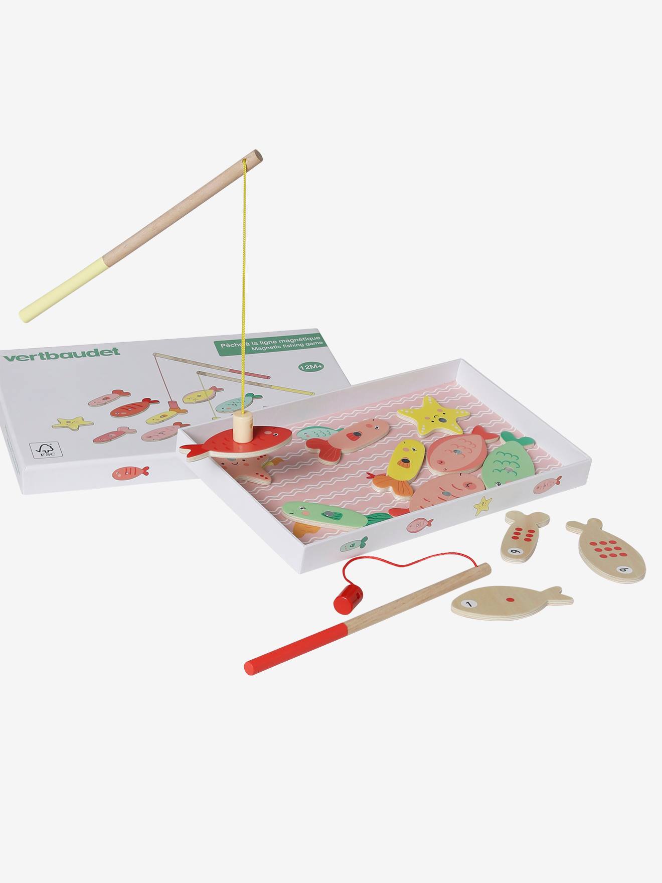 Jogo de pesca magnética multicolorido