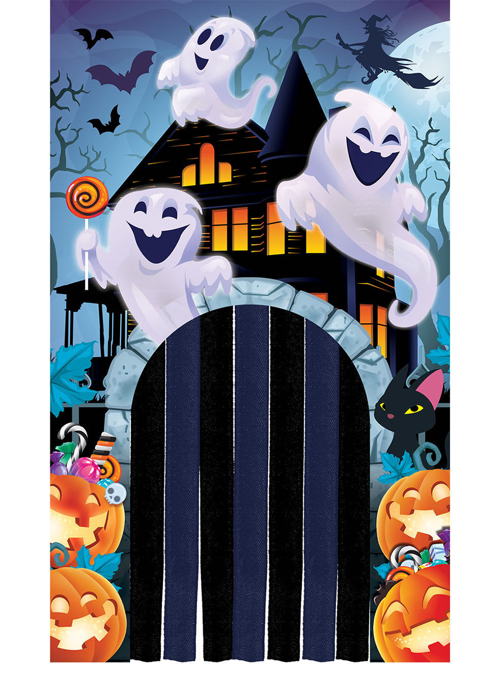 Halloween Deurgordijn Spoken 2,45m