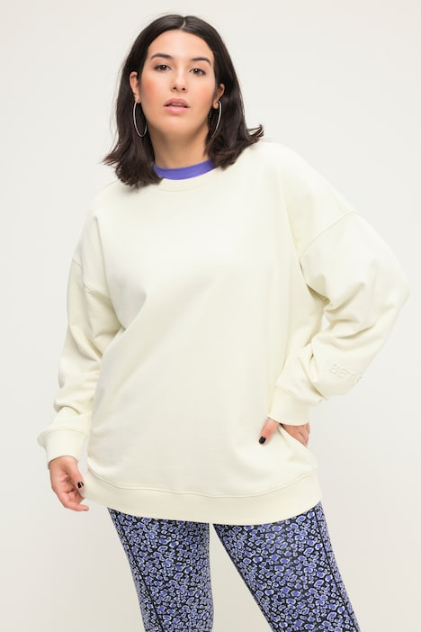 Sweatshirt, oversized, Rücken-Embossing, Ballon-Langarm