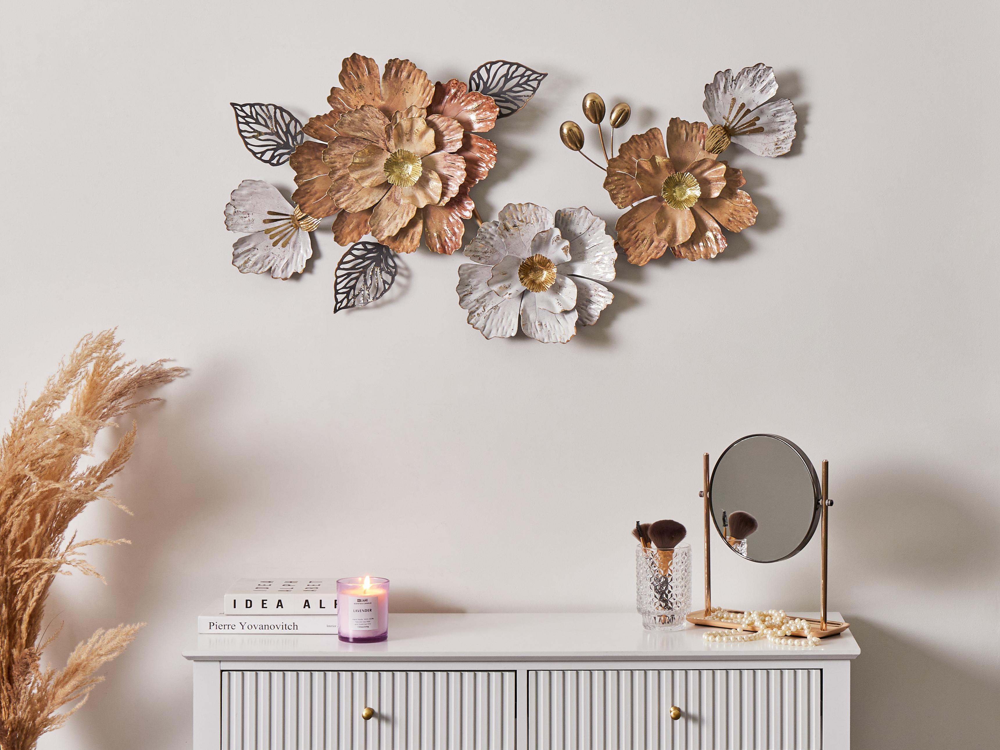 Wanddecoratie Bloem CAESIUM Metaal 95 cm Meerkleurig