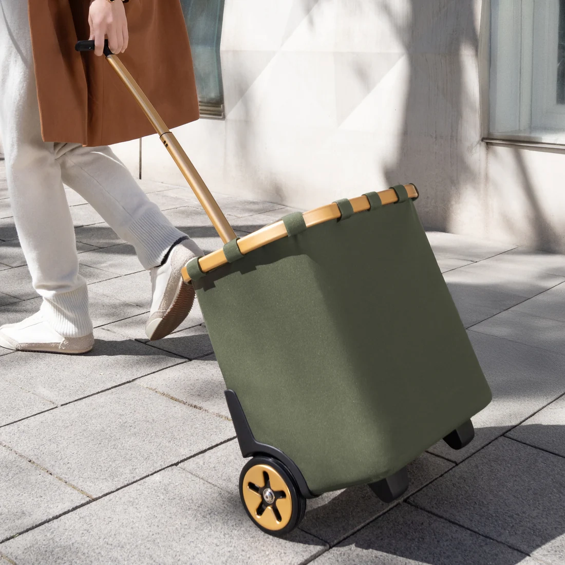 (40l) Carrycruiser Einkaufstasche Trolley Shopping Einkaufswagen mit Rollen   Schultergurt (OE5054) - Forest Gold
