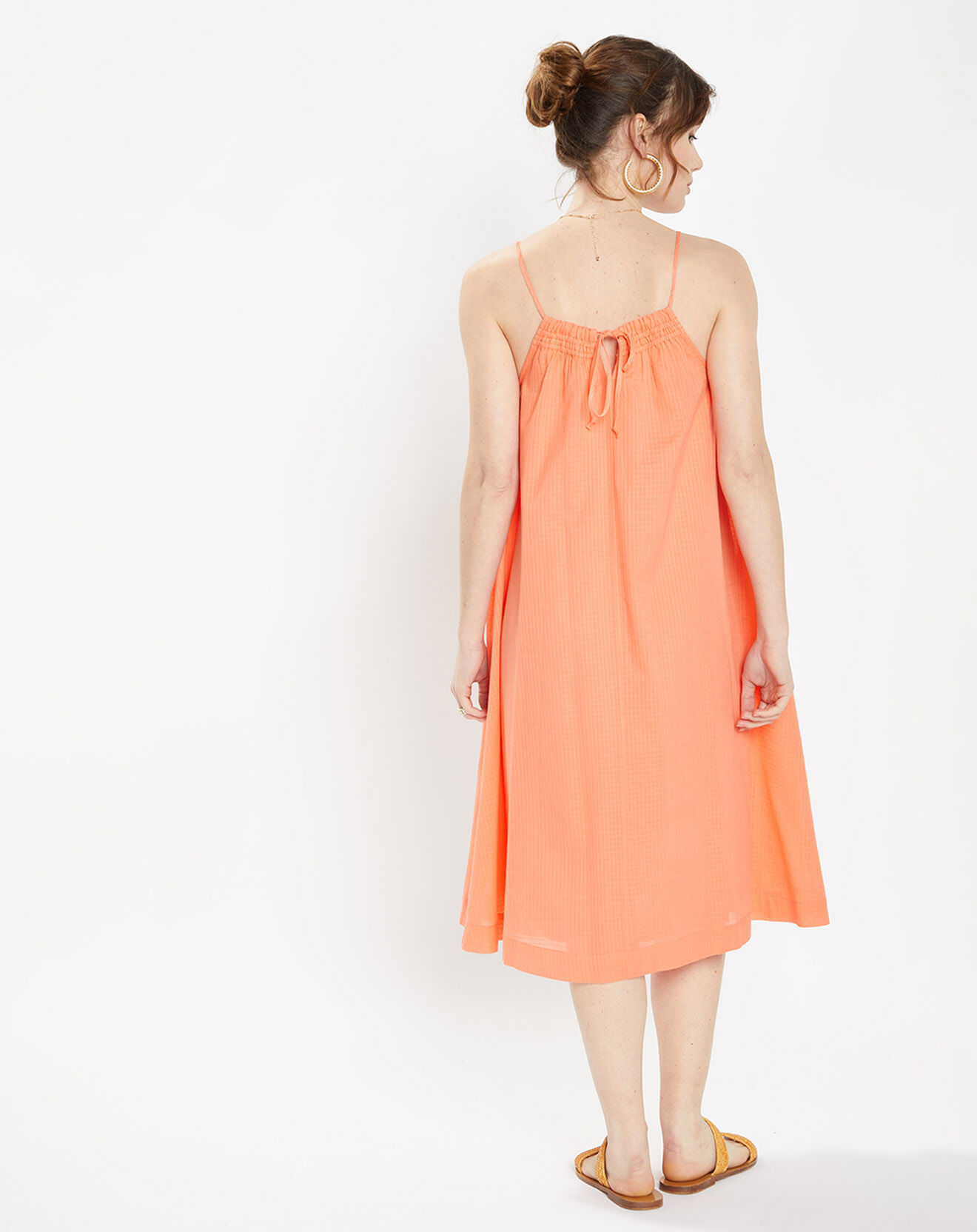Galeries Lafayette Robe en Coton biologique Lassi ample orange