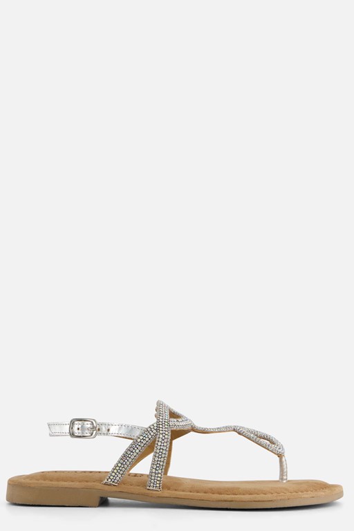Lazamani Sandalen zilver Leer