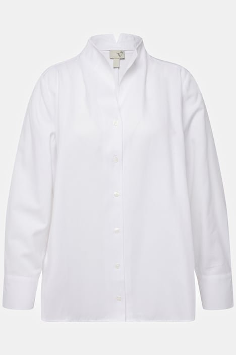 Bluse, Oxford-Gewebe, Kelchkragen, Langarm