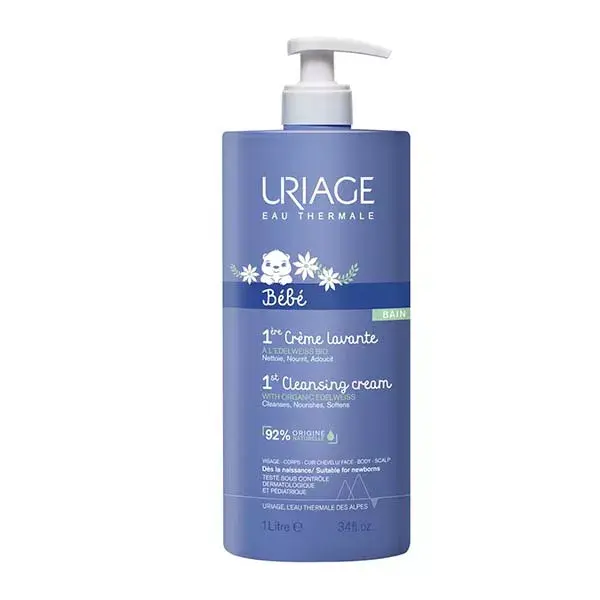 Creme de Limpeza Facial e Corporal Uriage Baby 1st 1L