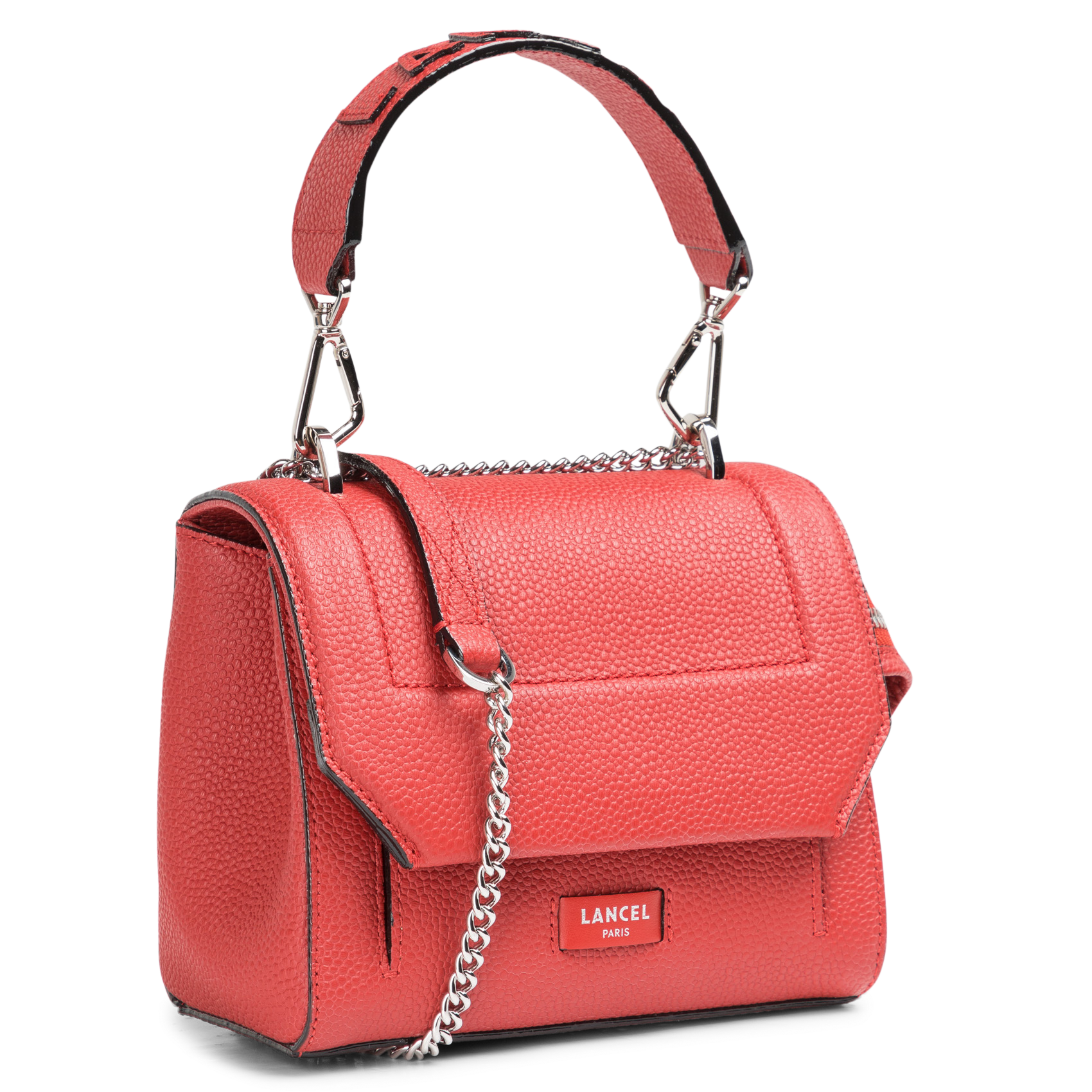 NINON S - Sac à rabat petit modèle en cuir grainé | Rouge
