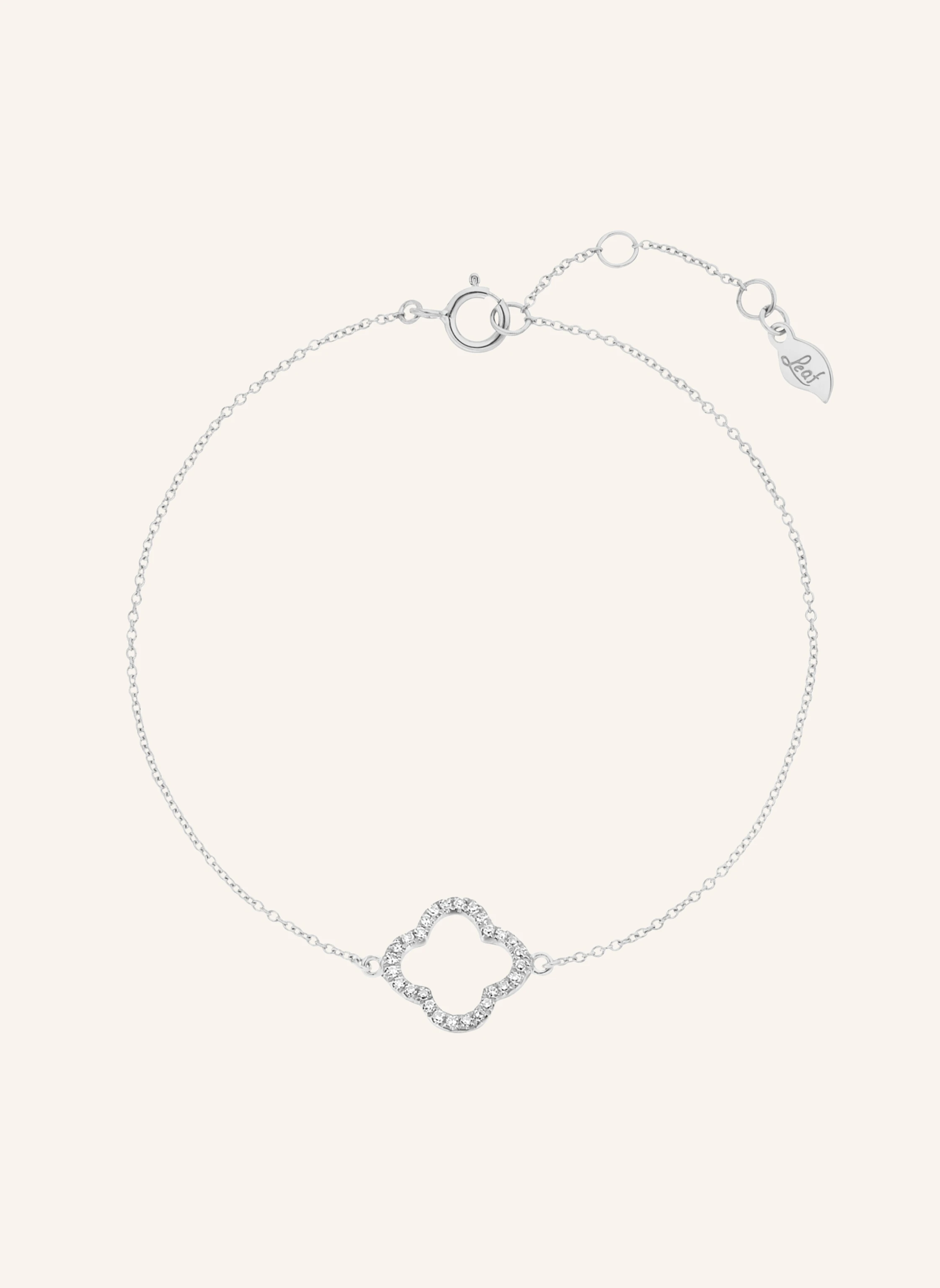 Leaf Armband CLOVER aus 18 Karat Weißgold mit Diamanten