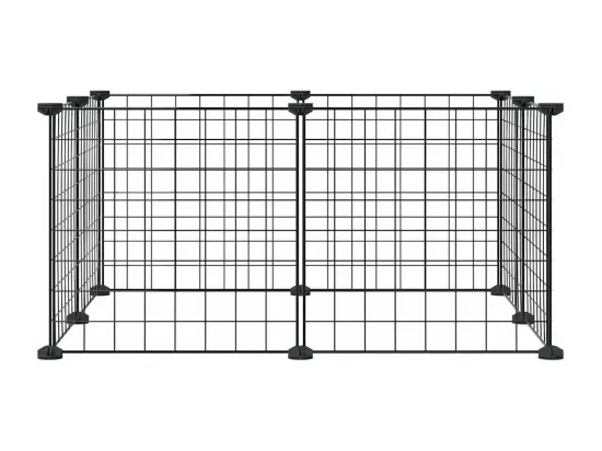 Cage animaux de compagnie à 8 panneaux Noir 35x35 cm Acier
