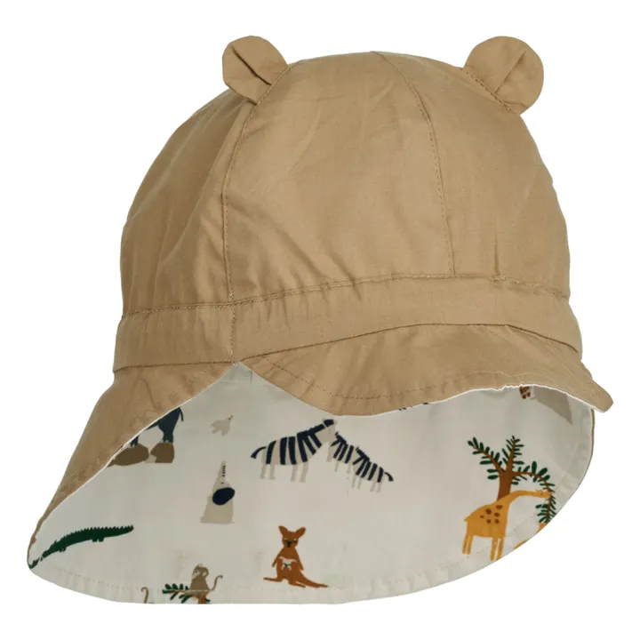 Liewood Chapeau Réversible Gorm Coton Bio Bébé | Camel