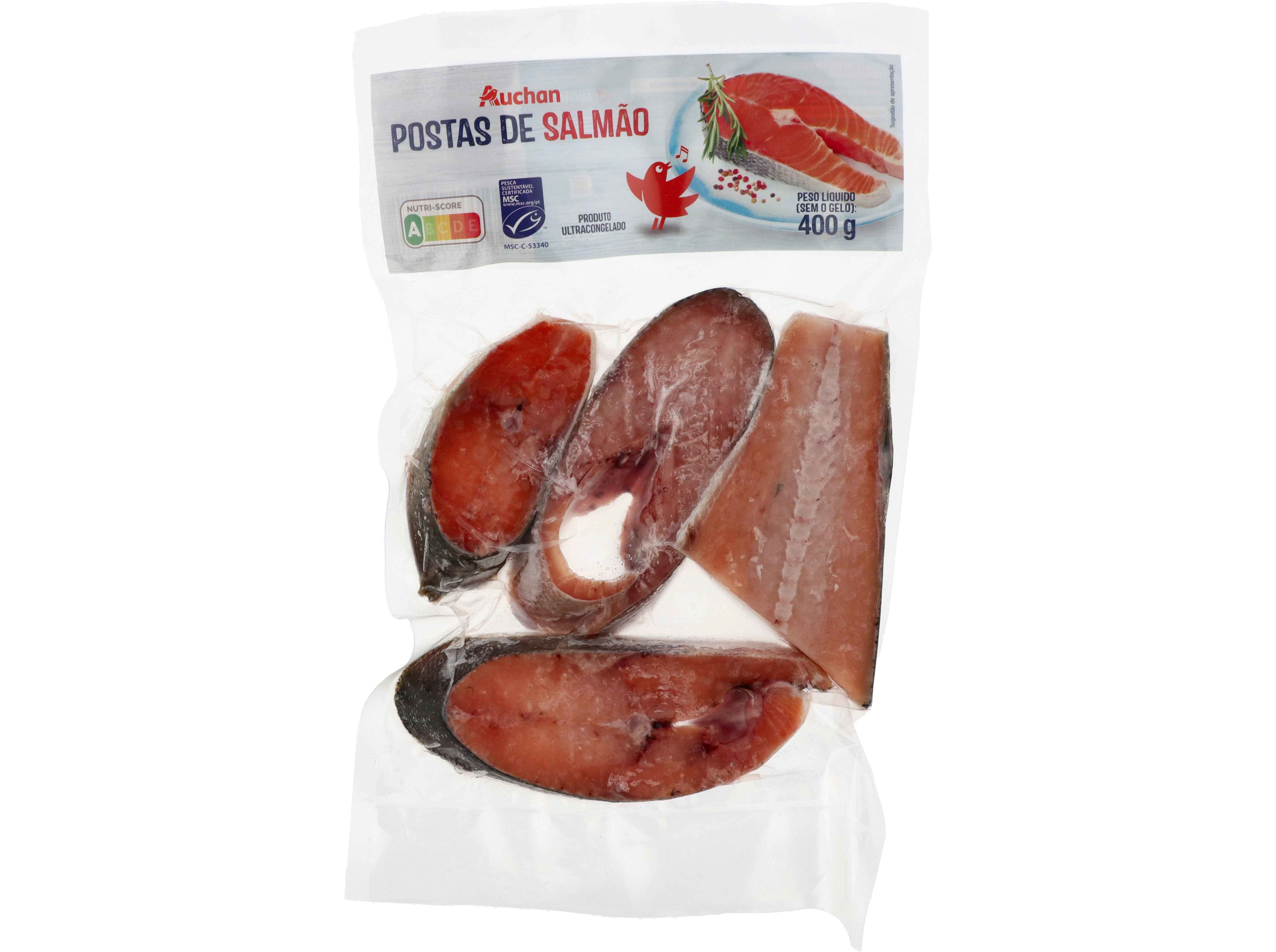 POSTA DE SALMÃO AUCHAN MSC ULTRACONGELADO 400G