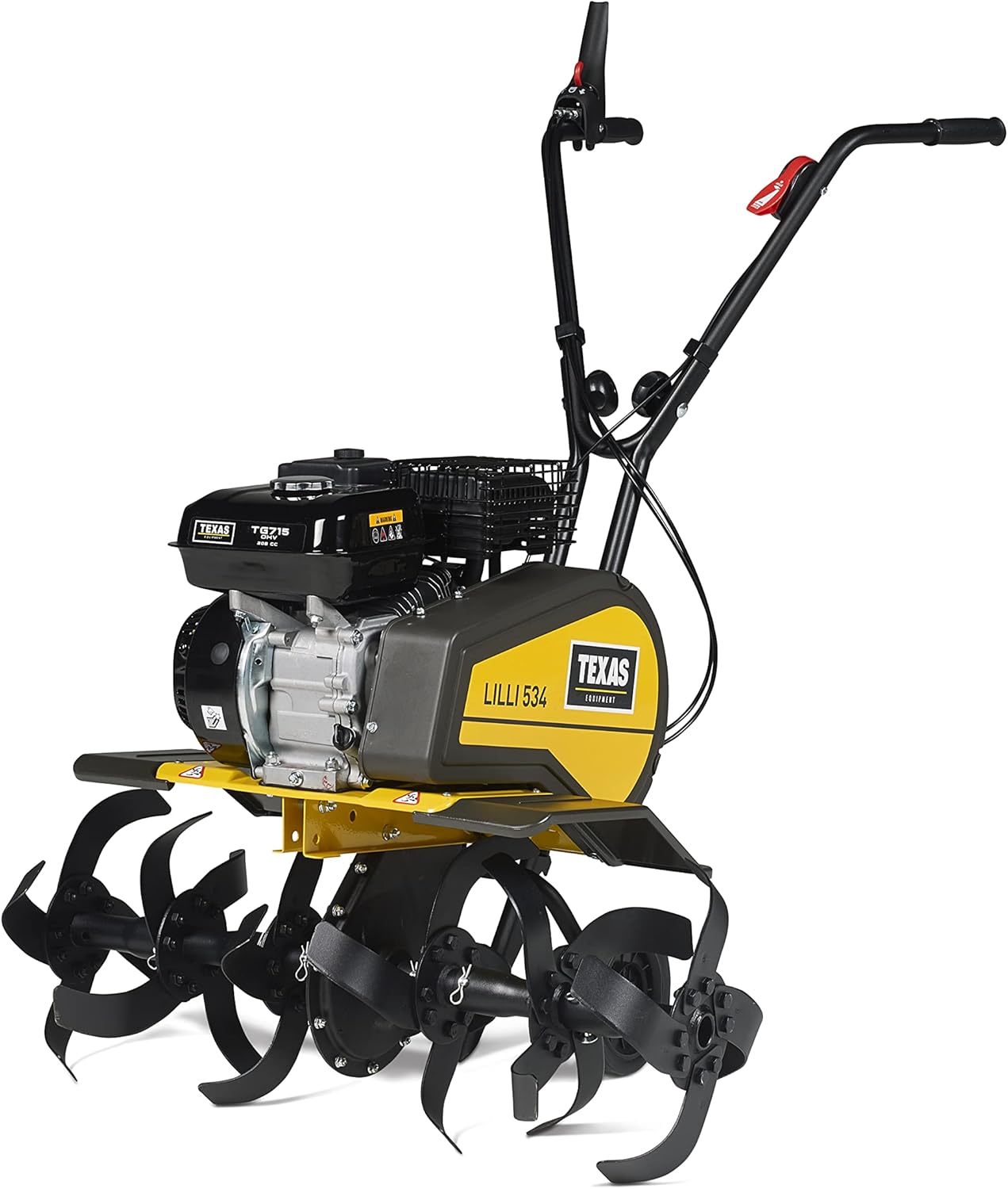 Texas Profi Gartenfräse Motorhacke Bodenhacke Bodenfräse Rasenfräse Pflug Benzin mit Antrieb Lilli 534TG Dual-Shaft | 36-57-85cm | 208cm³ | 4 Takt | 4000W | 5,5PS | 1xVor.+1xRück. | 33cm Arbeitstiefe