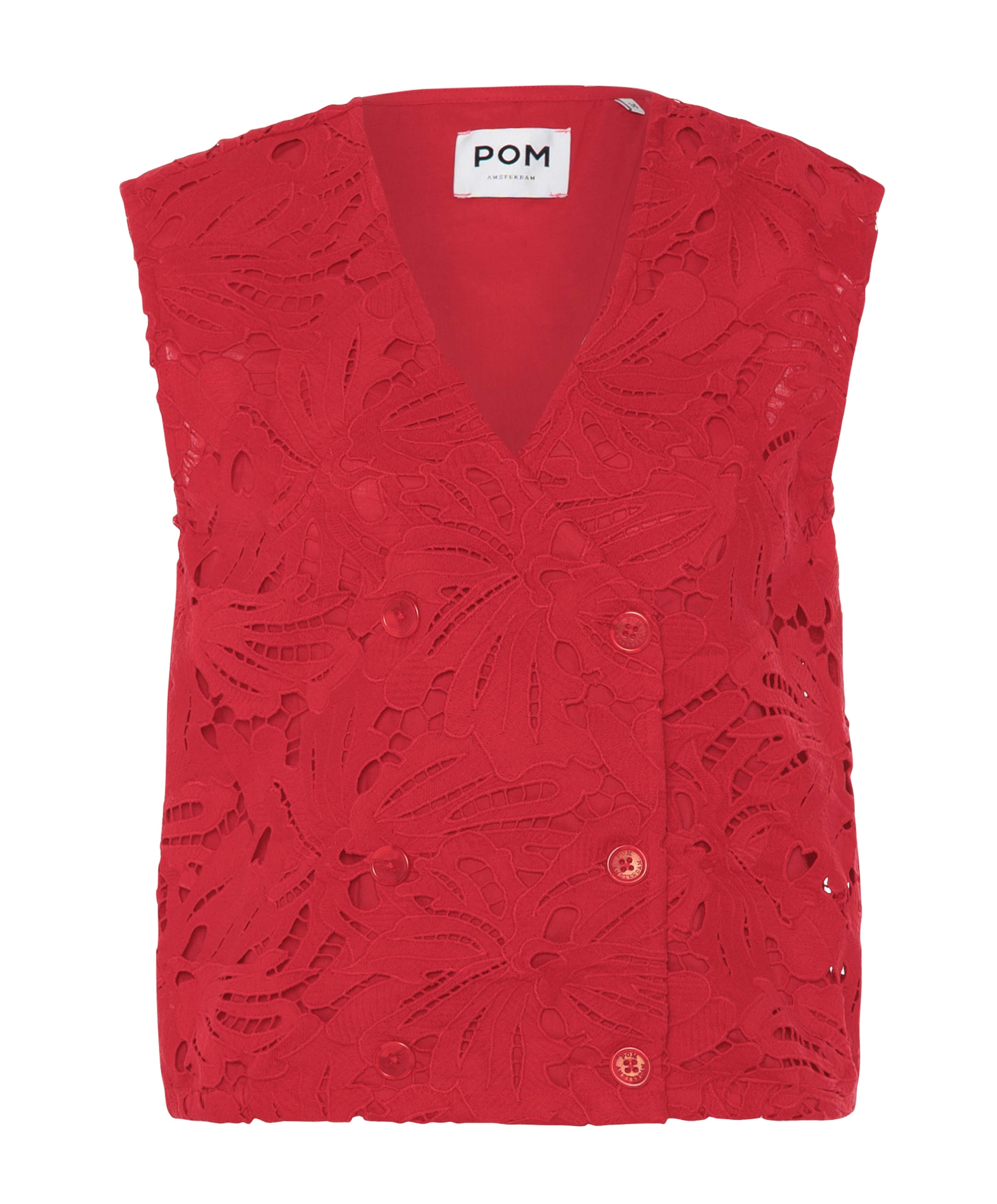 Pom Amsterdam Dames gilet rood
