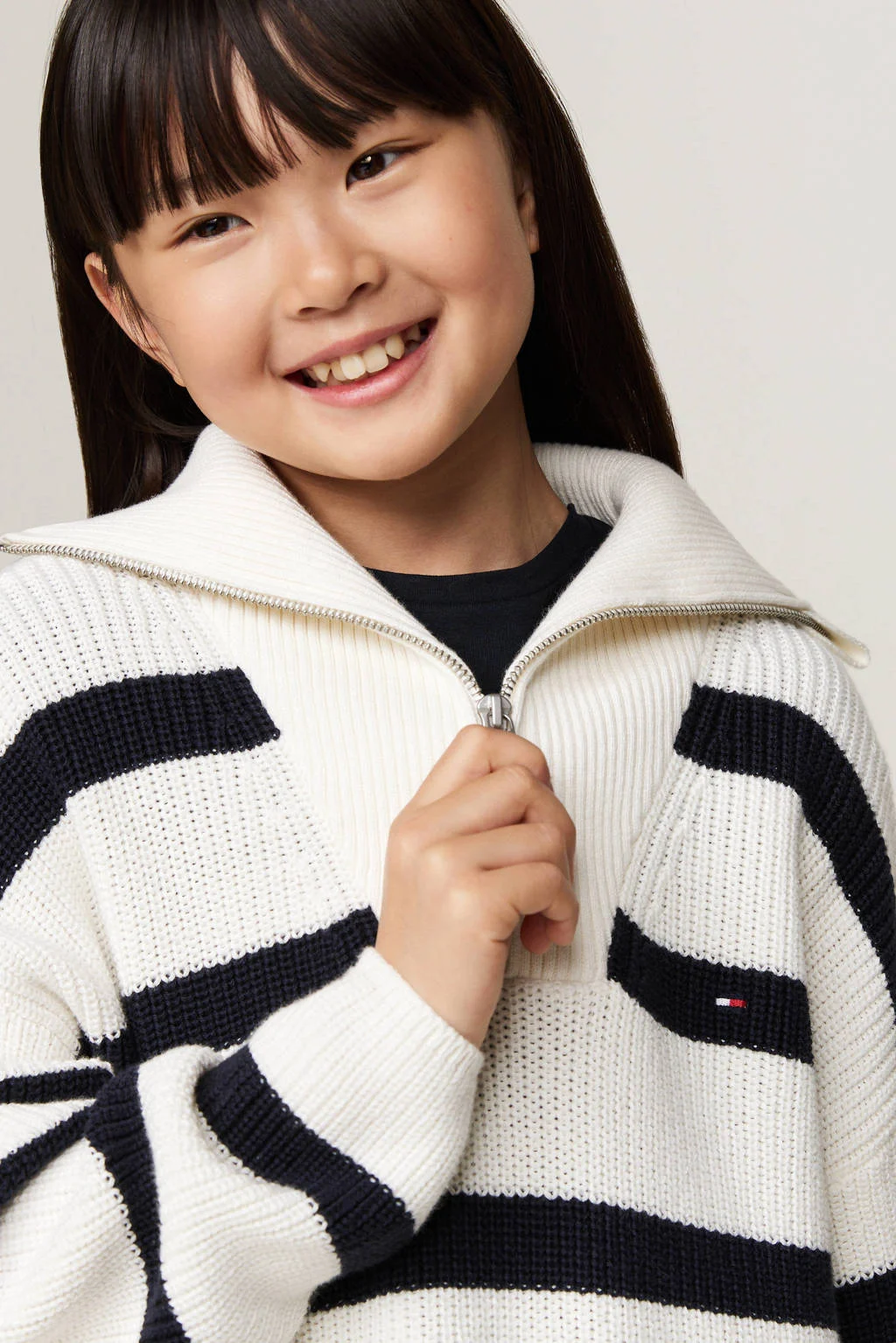 Tommy Hilfiger gestreepte trui ecru/donkerblauw